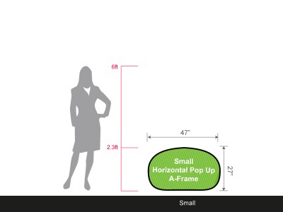 Set of 1 Small Horizontal Pop Up A-Frame Banner 