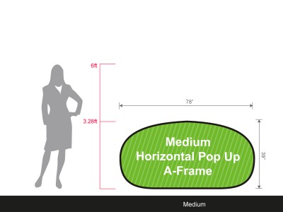 Set of 1 Medium Horizontal Pop Up A-Frame Banner