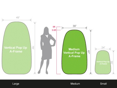 Set of 1 Medium Vertical Pop Up A-Frame Banner