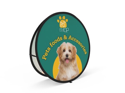 Set of 1 Small Circular Pop Up A-Frame Banner