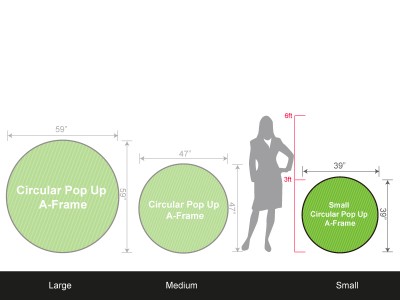 Set of 1 Small Circular Pop Up A-Frame Banner