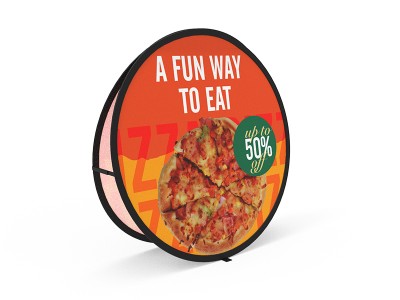 Set of 1 Medium Circular Pop Up A-Frame Banner