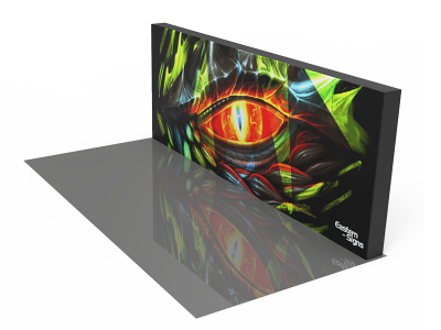 Custom 20ft 3D Free Standing Tension Fabric LED Backlit Trade Show Display