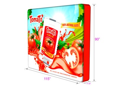 10ft Rounded Corner Free Standing CUBE LED Backlit Display