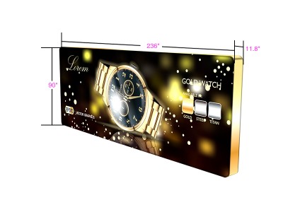 20ft Rounded Corner Free Standing CUBE LED Backlit Display