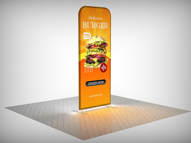 3ft Free Standing LED Backlit Display Stand