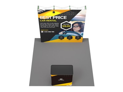 Straight - Small 8ft - Pop Up Banner Display with Shipping Case to Podium