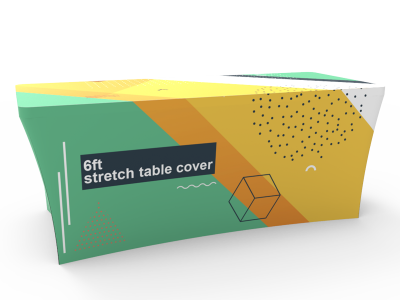 6ft Full Color Stretch Table Cover with Zippered Back