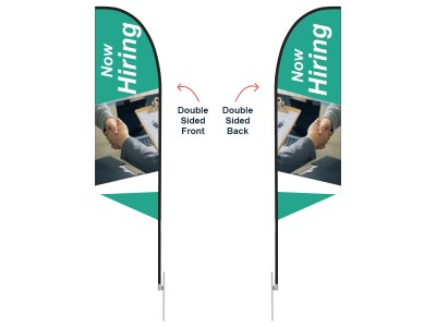 Feather Angled Flag - Small 8ft - with Ground Spike