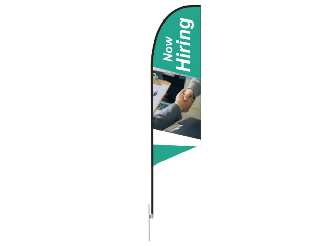 Feather Angled Flag - Small 8ft - with Ground Spike