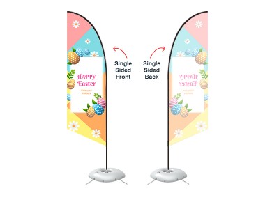 Feather Angled Flag - Small 8ft - with Cross Base
