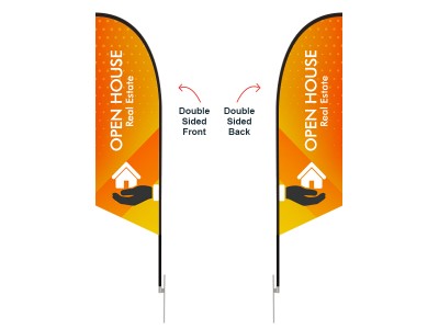 Feather Angled Flag - Medium 10ft - with Ground Spike