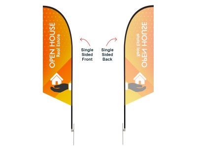Feather Angled Flag - Medium 10ft - with Ground Spike