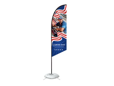 Feather Angled Flag - Medium 10ft - with Cross Base