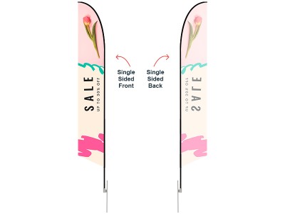 Feather Angled Flag - X-Large 17ft - with Ground Spike