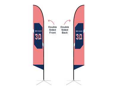 Feather Angled Flag - X-Large 17ft - with Cross Base