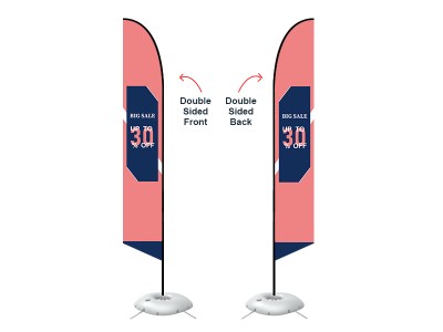 Feather Angled Flag - X-Large 17ft - with Cross Base