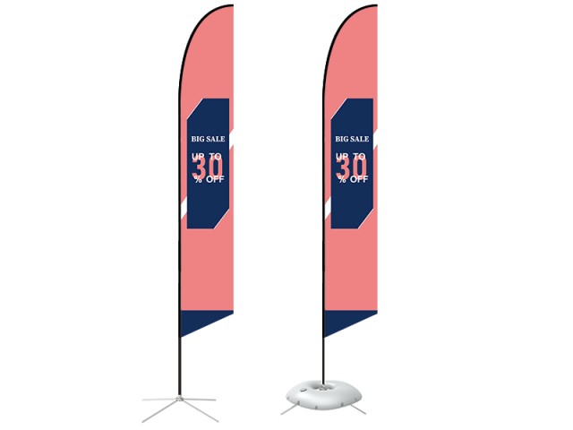 Feather Angled Flag - X-Large 17ft - with Cross Base