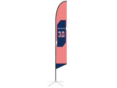 Feather Angled Flag - X-Large 17ft - with Cross Base