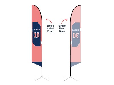 Feather Angled Flag - X-Large 17ft - with Cross Base