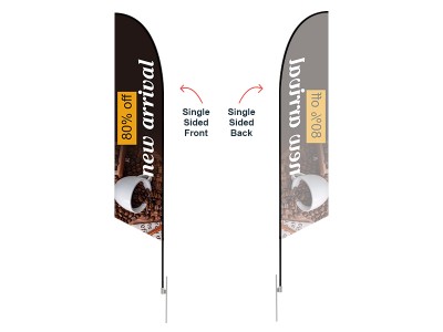 Feather Angled Flag - Large 13ft - with Ground Spike