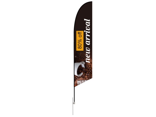 Feather Angled Flag - Large 13ft - with Ground Spike