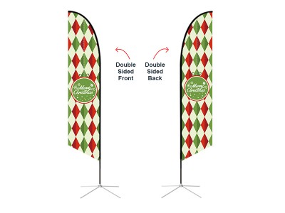 Feather Angled Flag - Large 13ft - with Cross Base