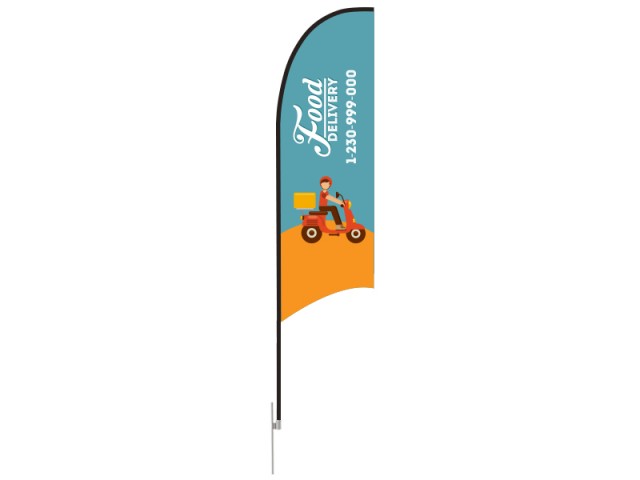 Feather Concave Flag - Small 8ft - with Ground Spike