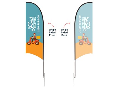 Feather Concave Flag - Small 8ft - with Ground Spike