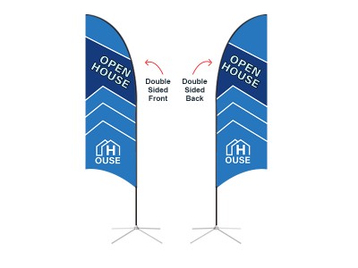 Feather Concave Flag - Small 8ft - with Cross Base