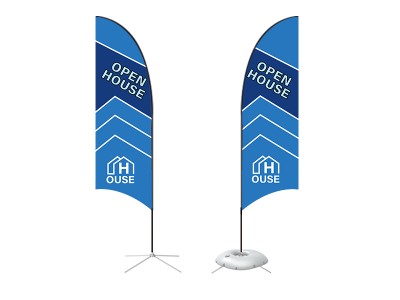 Feather Concave Flag - Small 8ft - with Cross Base