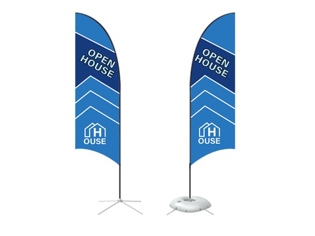 Feather Concave Flag - Small 8ft - with Cross Base