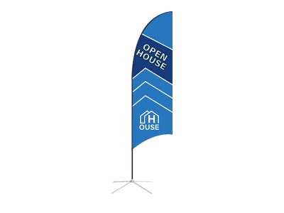 Feather Concave Flag - Small 8ft - with Cross Base