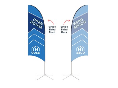 Feather Concave Flag - Small 8ft - with Cross Base