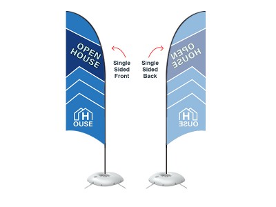 Feather Concave Flag - Small 8ft - with Cross Base