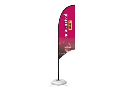 Feather Concave Flag - Medium 10ft - with Cross Base