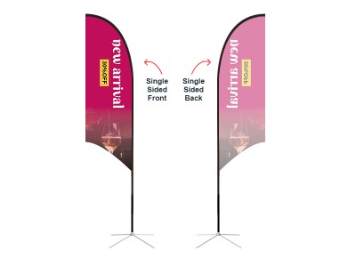 Feather Concave Flag - Medium 10ft - with Cross Base
