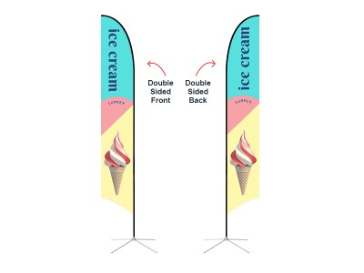 Feather Concave Flag - X-Large 17ft - with Cross Base