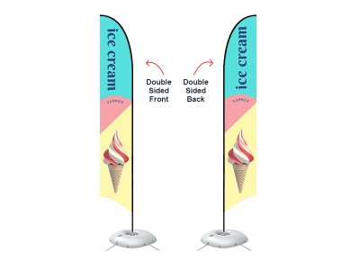 Feather Concave Flag - X-Large 17ft - with Cross Base