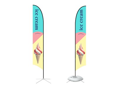 Feather Concave Flag - X-Large 17ft - with Cross Base