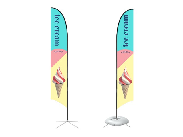 Feather Concave Flag - X-Large 17ft - with Cross Base