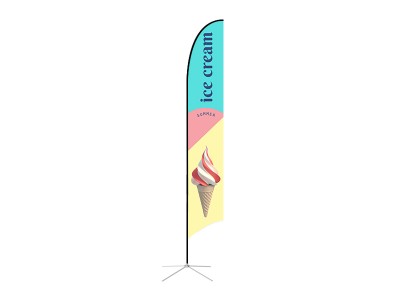 Feather Concave Flag - X-Large 17ft - with Cross Base