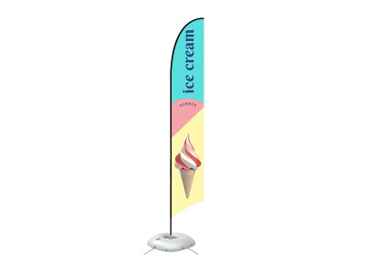 Feather Concave Flag - X-Large 17ft - with Cross Base