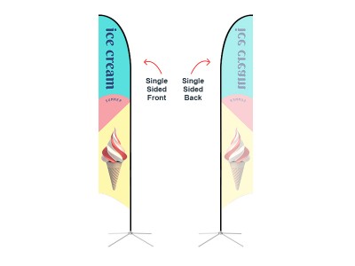 Feather Concave Flag - X-Large 17ft - with Cross Base