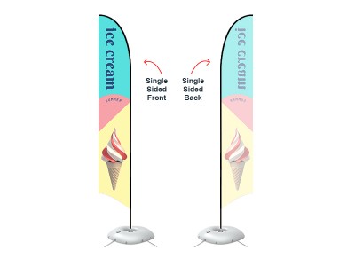 Feather Concave Flag - X-Large 17ft - with Cross Base