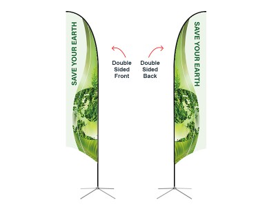 Feather Concave Flag - Large 13ft - with Cross Base