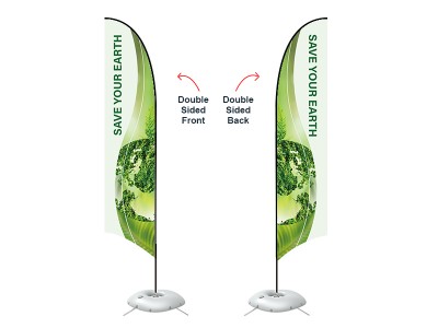 Feather Concave Flag - Large 13ft - with Cross Base