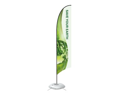 Feather Concave Flag - Large 13ft - with Cross Base
