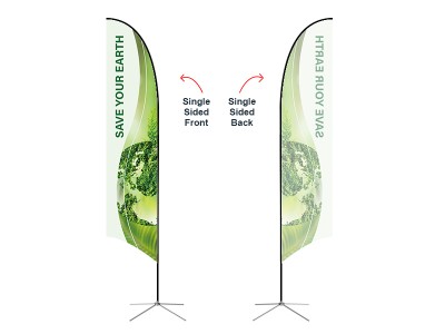 Feather Concave Flag - Large 13ft - with Cross Base