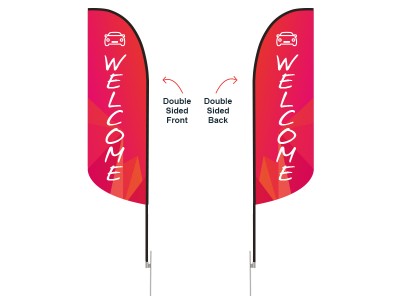Feather Convex Flag - Small 8ft - with Ground Spike